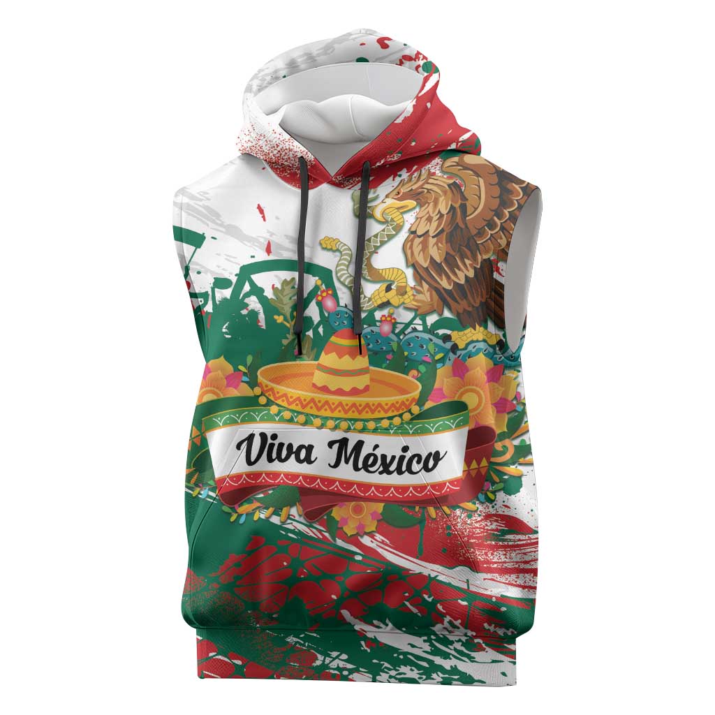 Viva Mexico Sleeveless Hoodie Grunge Style