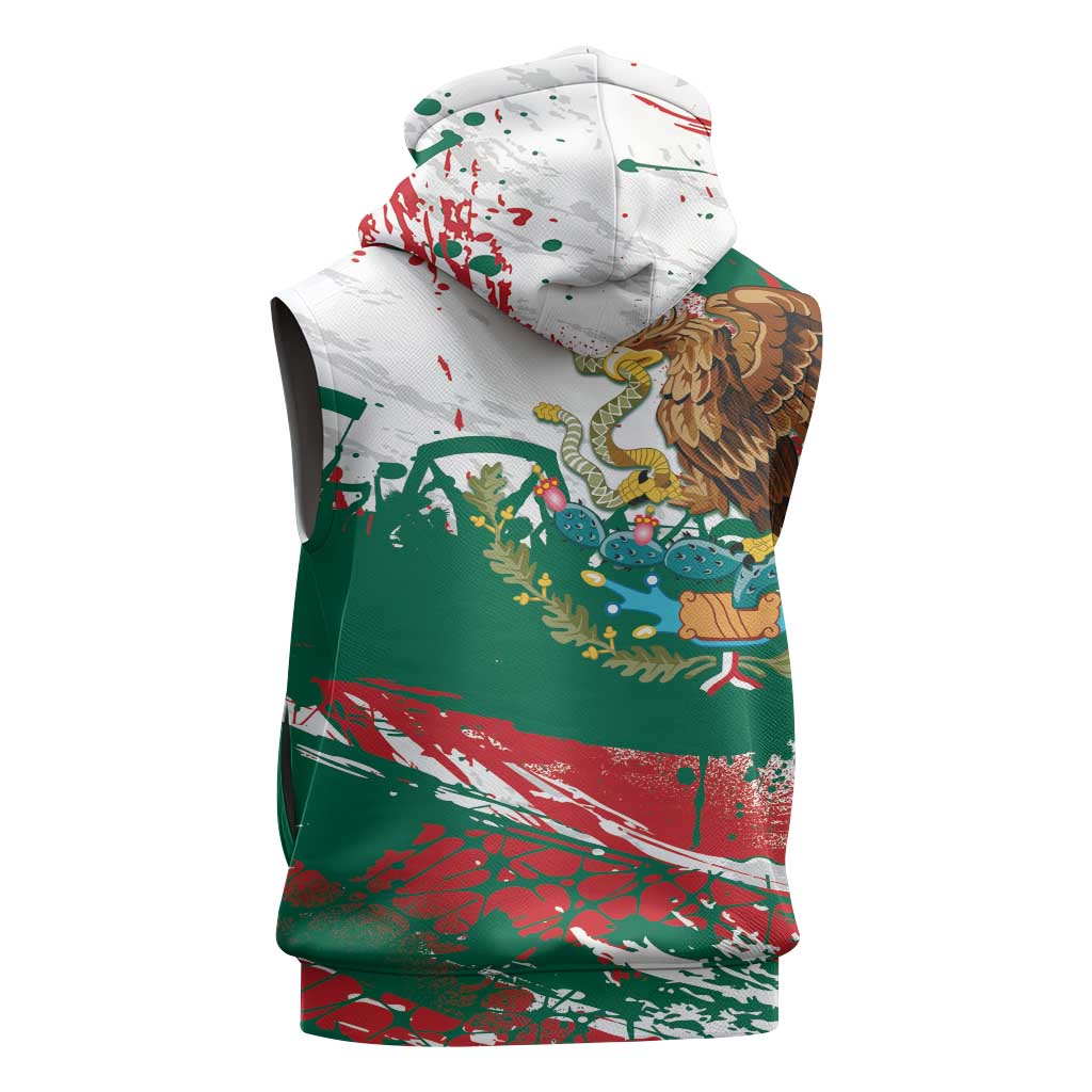 Viva Mexico Sleeveless Hoodie Grunge Style