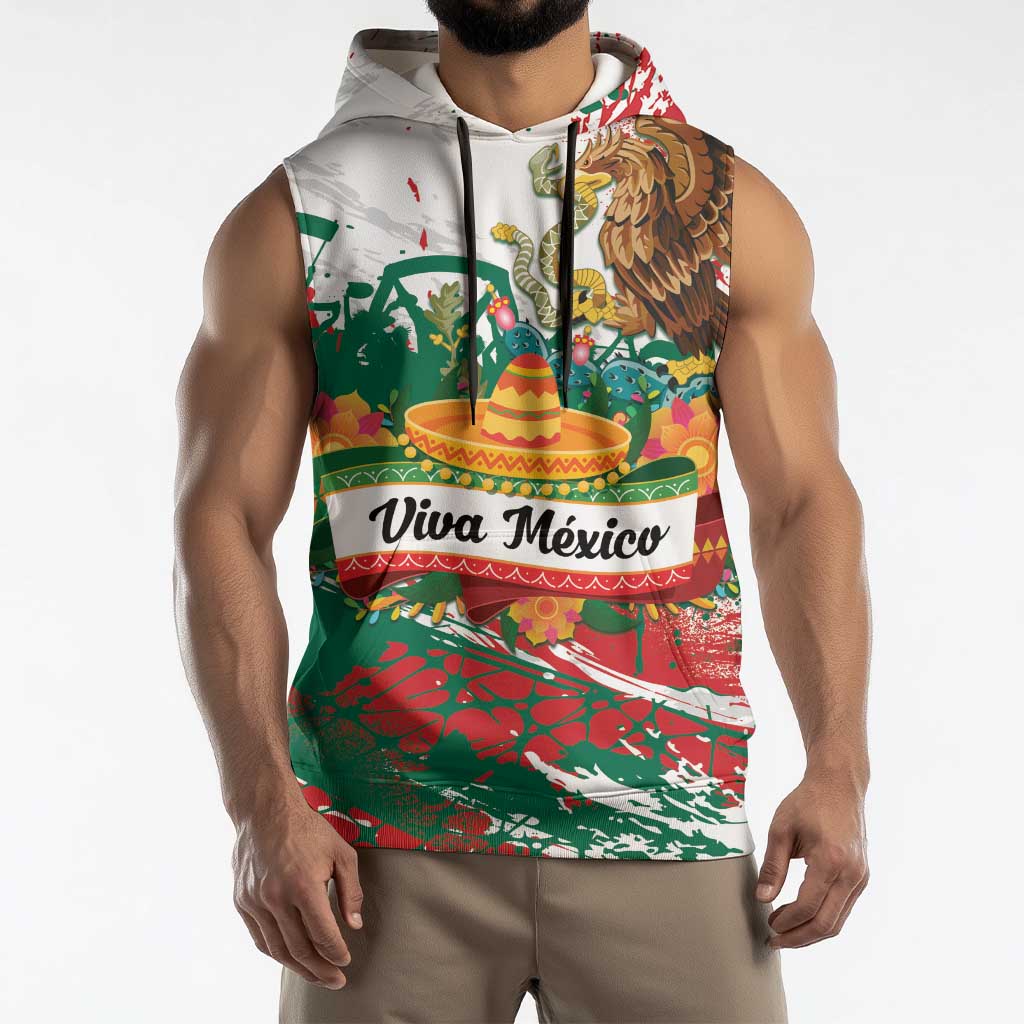 Viva Mexico Sleeveless Hoodie Grunge Style