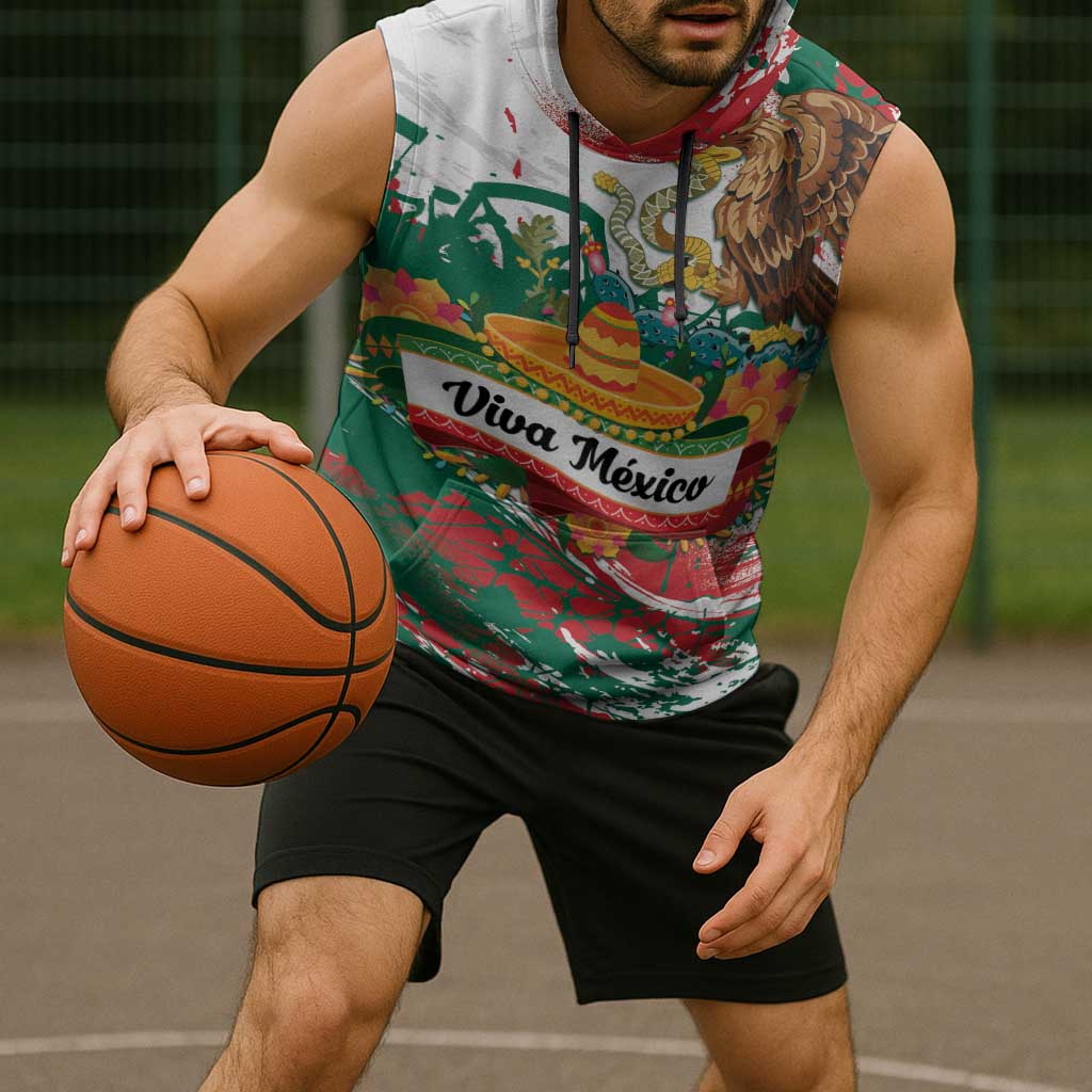 Viva Mexico Sleeveless Hoodie Grunge Style