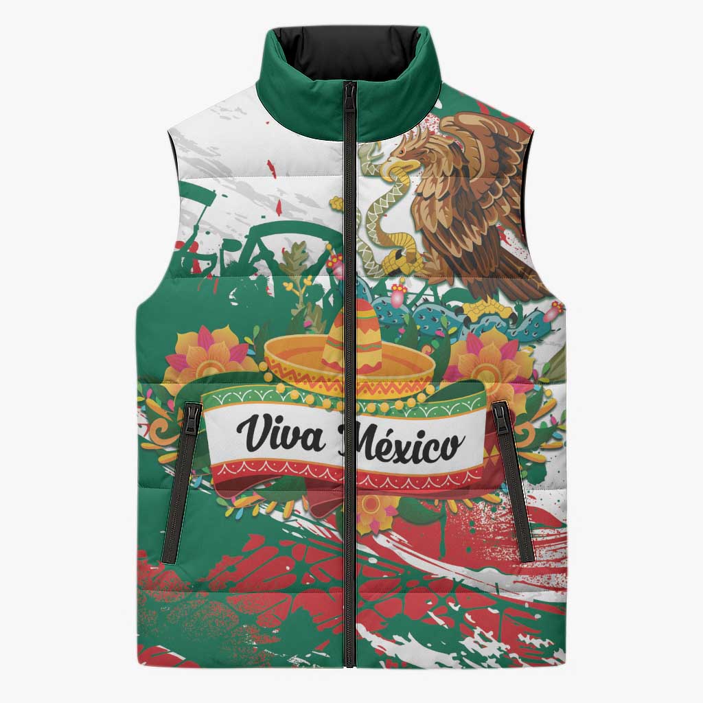 Viva Mexico Sleeveless Puffer Jacket Grunge Style