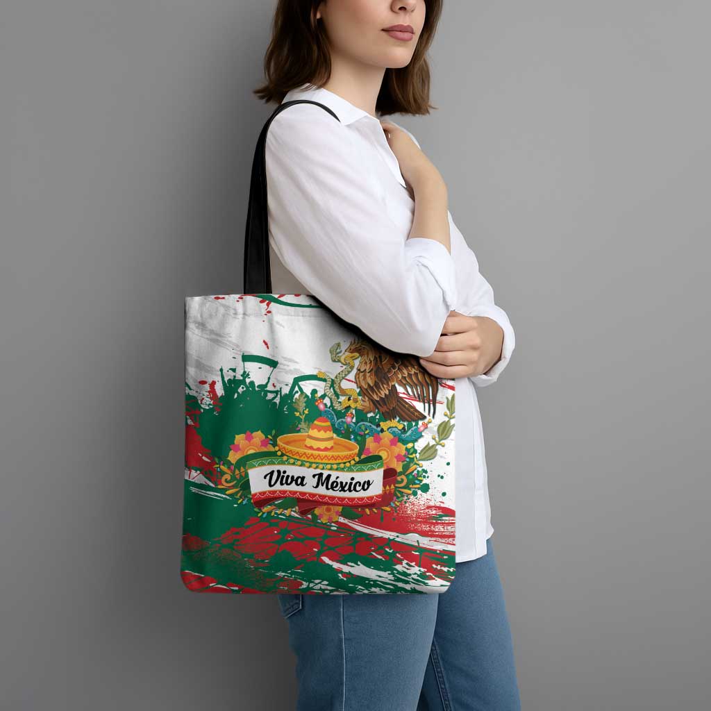 Viva Mexico Tote Bag Grunge Style