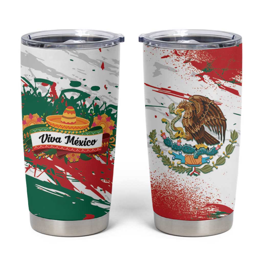 Viva Mexico Tumbler Cup Grunge Style