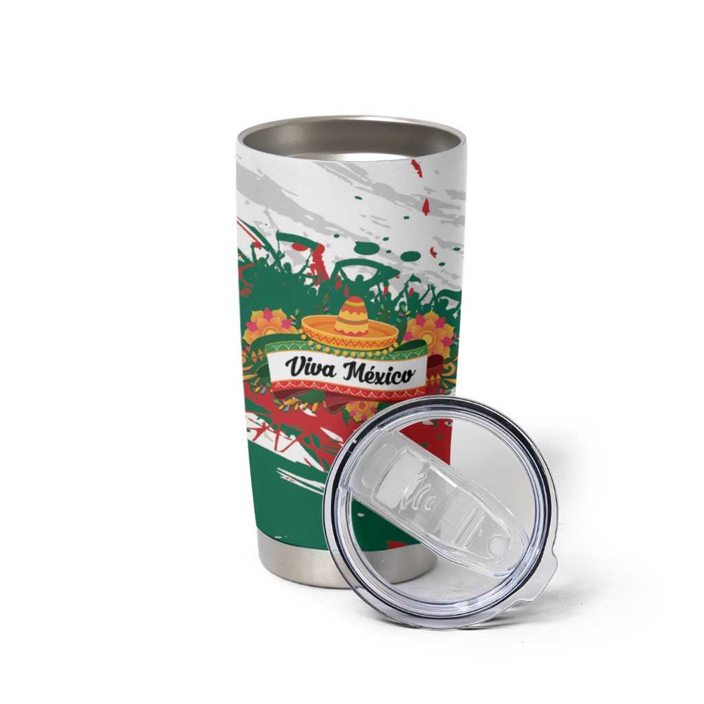 Viva Mexico Tumbler Cup Grunge Style
