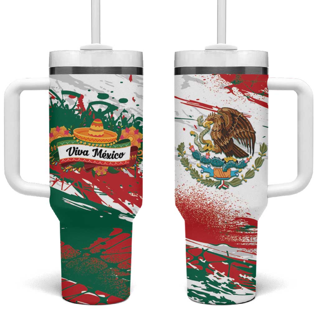 Viva Mexico Tumbler With Handle Grunge Style