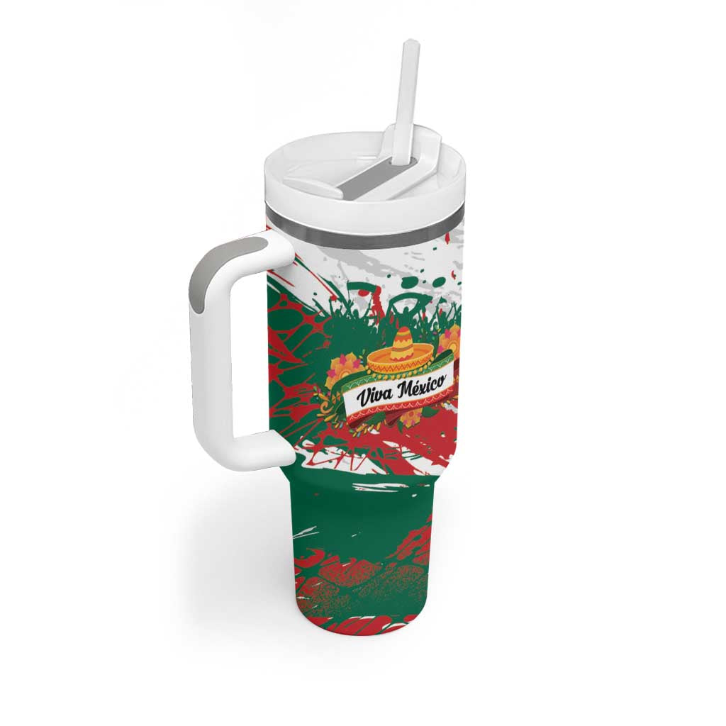 Viva Mexico Tumbler With Handle Grunge Style