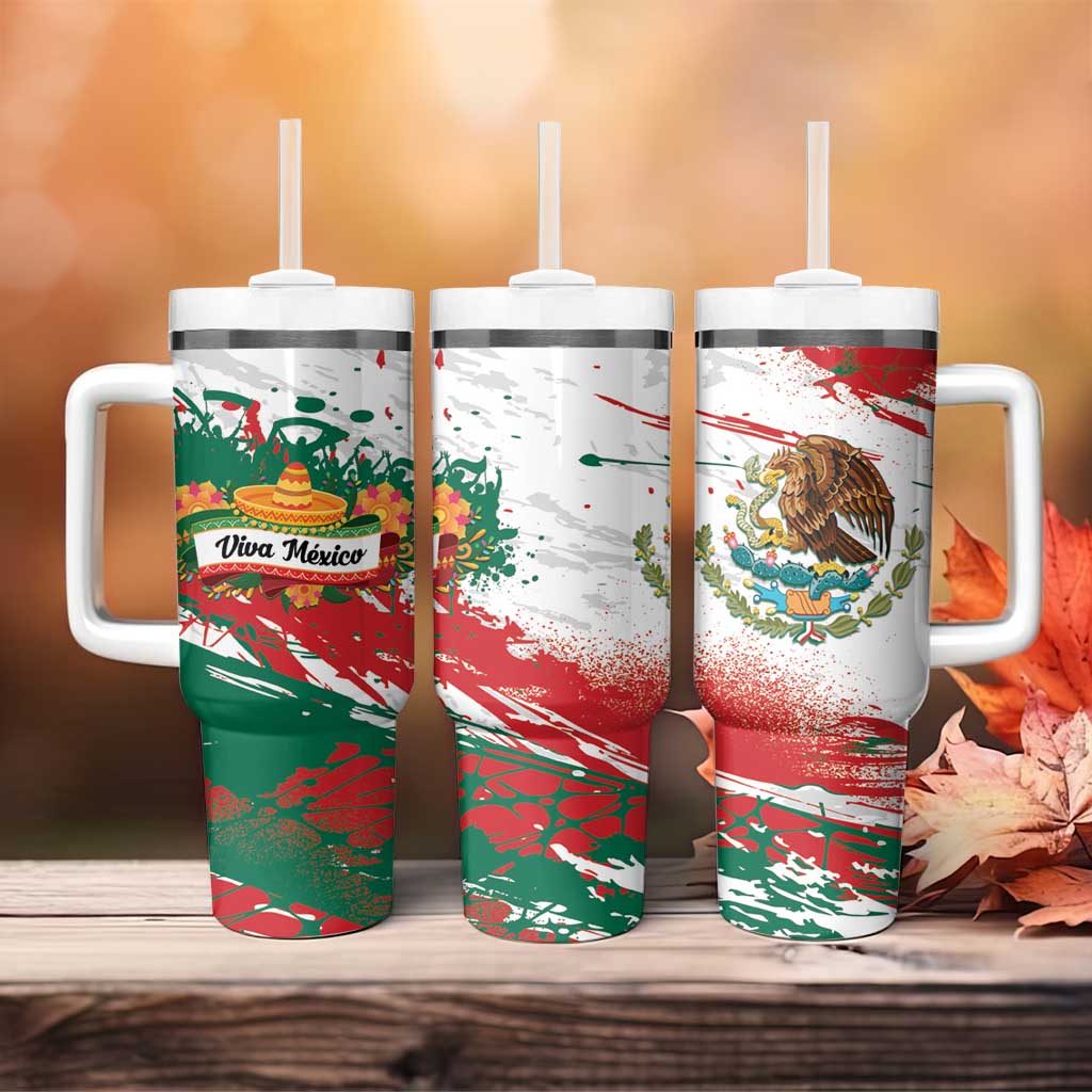 Viva Mexico Tumbler With Handle Grunge Style