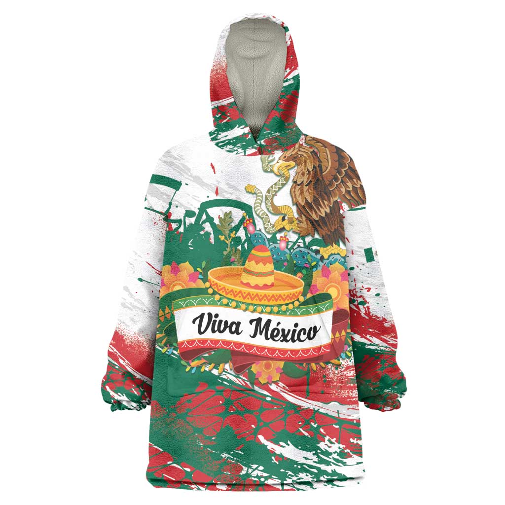 Viva Mexico Wearable Blanket Hoodie Grunge Style