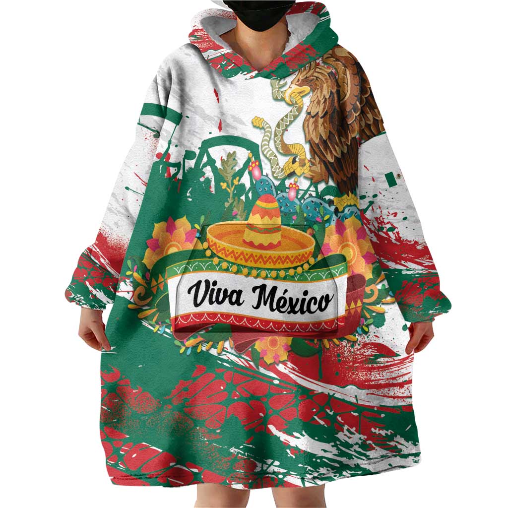 Viva Mexico Wearable Blanket Hoodie Grunge Style