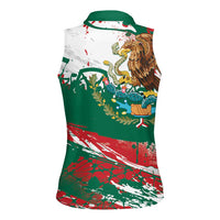 Viva Mexico Women Sleeveless Polo Shirt Grunge Style
