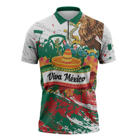 Viva Mexico Zipper Polo Shirt Grunge Style