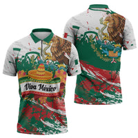 Viva Mexico Zipper Polo Shirt Grunge Style