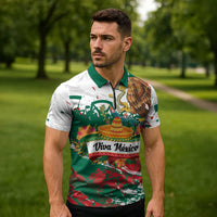 Viva Mexico Zipper Polo Shirt Grunge Style
