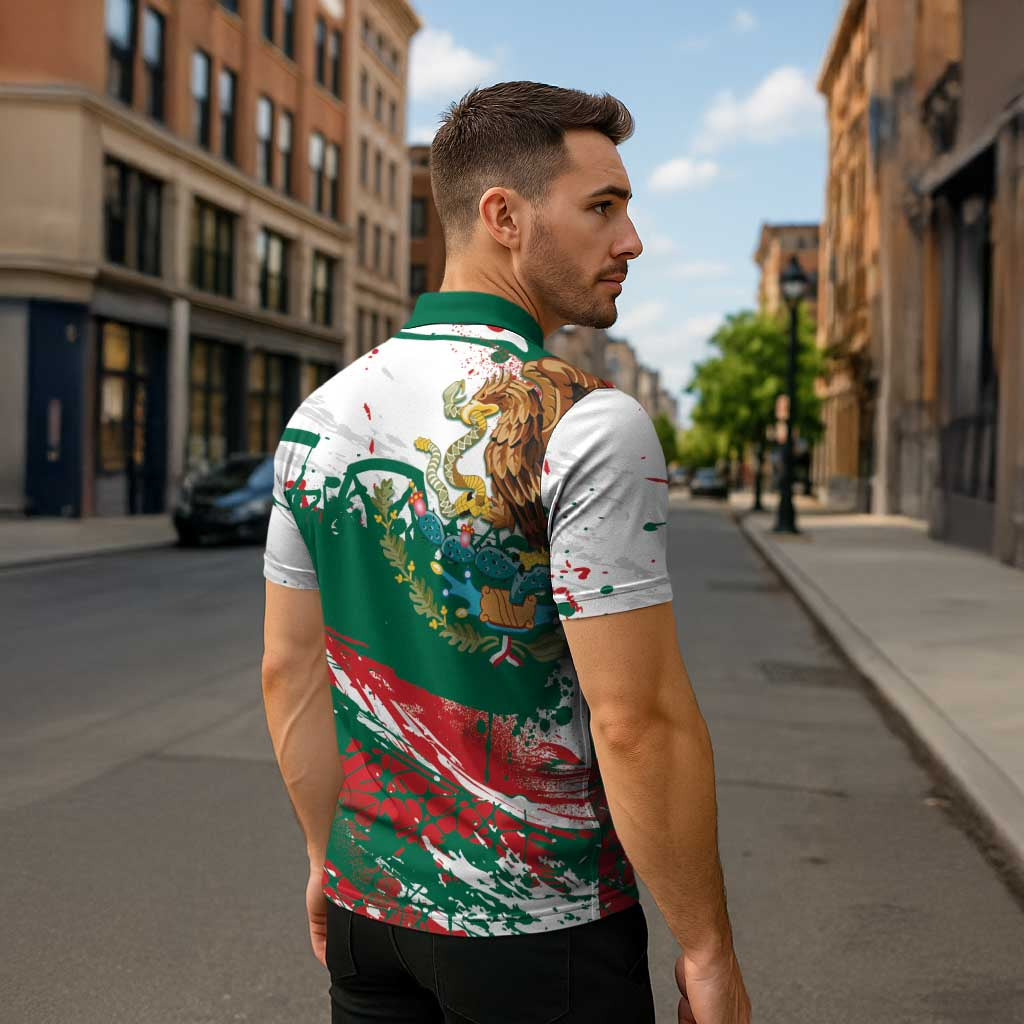 Viva Mexico Zipper Polo Shirt Grunge Style
