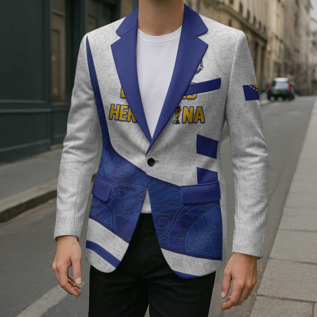 Custom Football 2026 Bosnia and Herzegovina White Blazer Zmajevi Go Champion