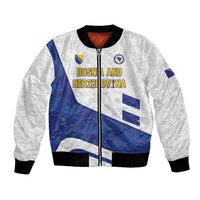 Custom Football 2026 Bosnia and Herzegovina White Bomber Jacket Zmajevi Go Champion
