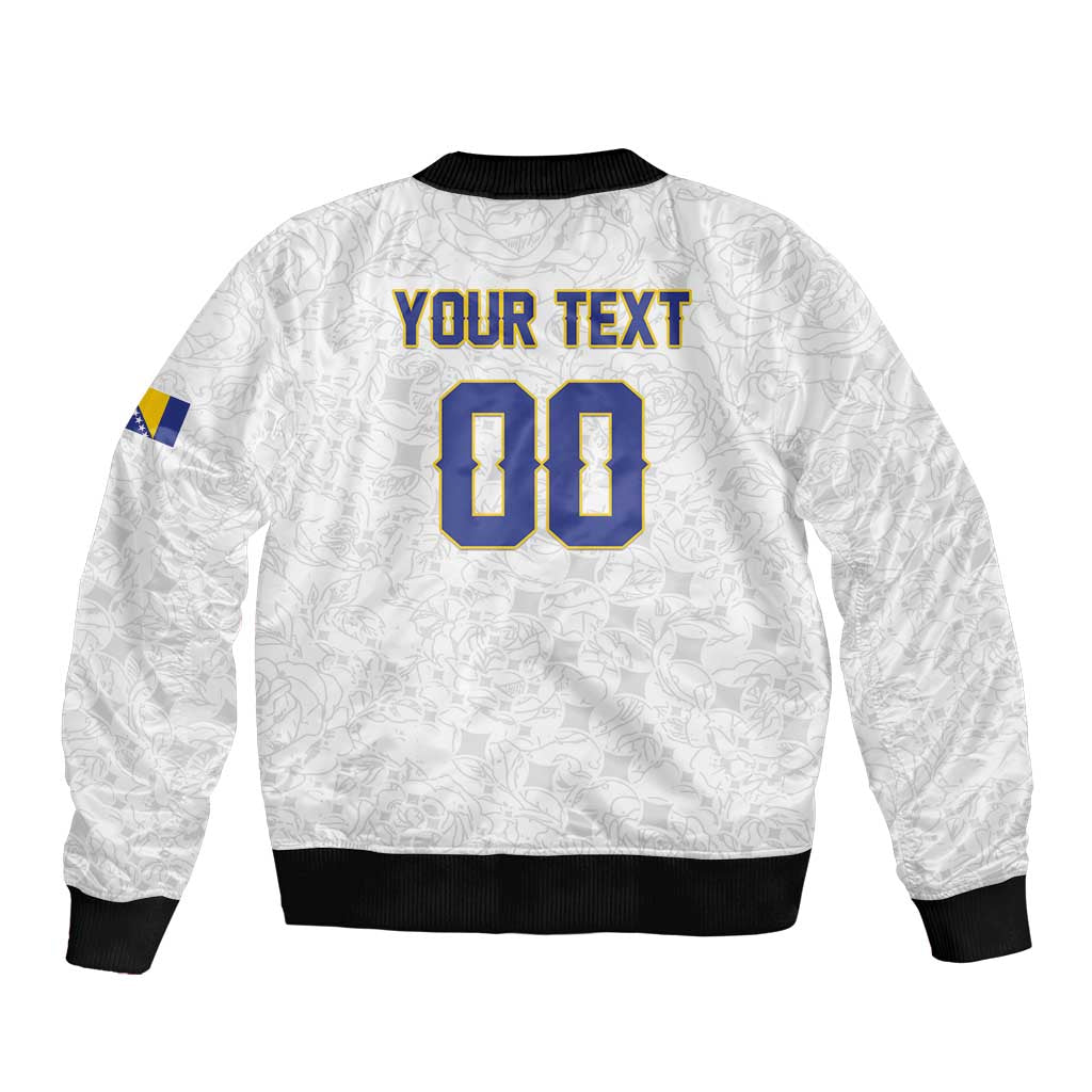 Custom Football 2026 Bosnia and Herzegovina White Bomber Jacket Zmajevi Go Champion
