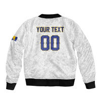Custom Football 2026 Bosnia and Herzegovina White Bomber Jacket Zmajevi Go Champion