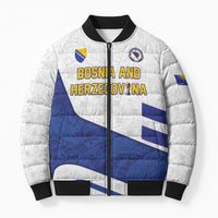 Custom Football 2026 Bosnia and Herzegovina White Bomber Puffer Jacket Zmajevi Go Champion