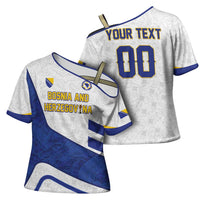 Custom Football 2026 Bosnia and Herzegovina White Cross Shoulder Shirt Zmajevi Go Champion