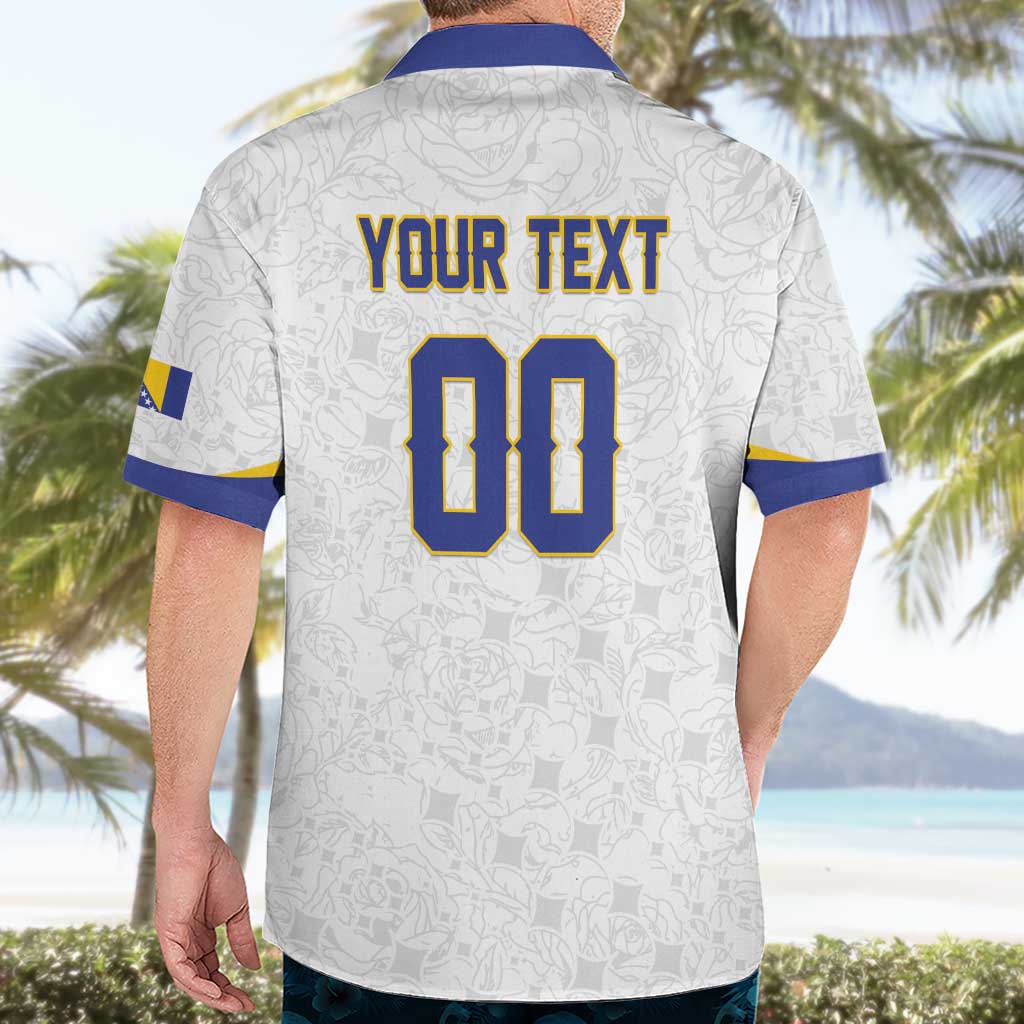 Custom Football 2026 Bosnia and Herzegovina White Hawaiian Shirt Zmajevi Go Champion