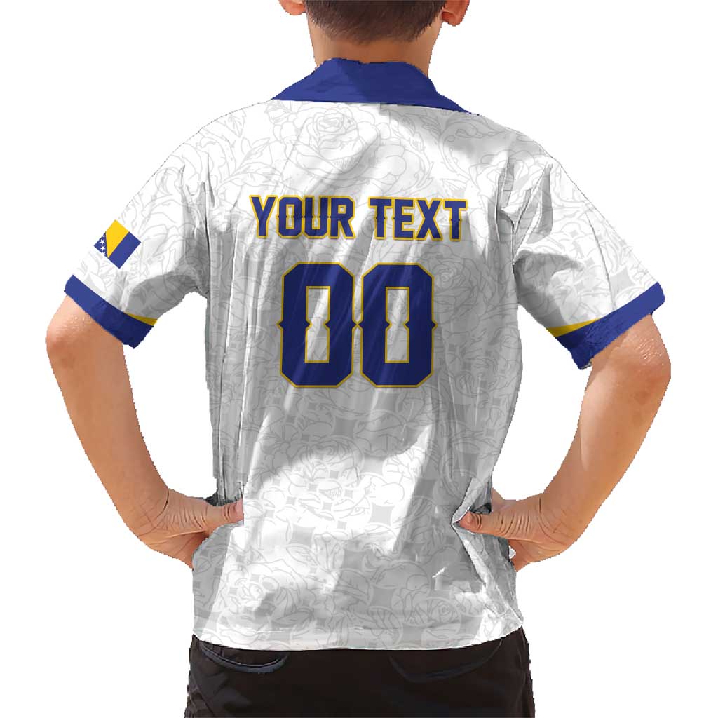 Custom Football 2026 Bosnia and Herzegovina White Hawaiian Shirt Zmajevi Go Champion