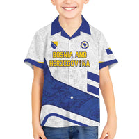 Custom Football 2026 Bosnia and Herzegovina White Kid Hawaiian Shirt Zmajevi Go Champion