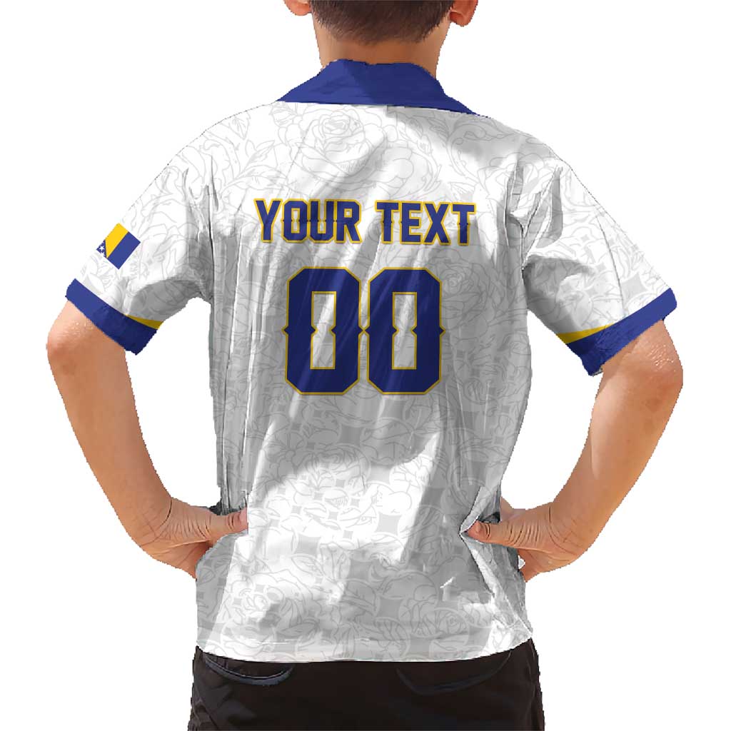 Custom Football 2026 Bosnia and Herzegovina White Kid Hawaiian Shirt Zmajevi Go Champion