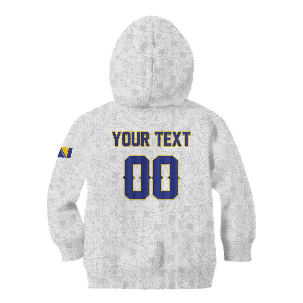 Custom Football 2026 Bosnia and Herzegovina White Kid Hoodie Zmajevi Go Champion