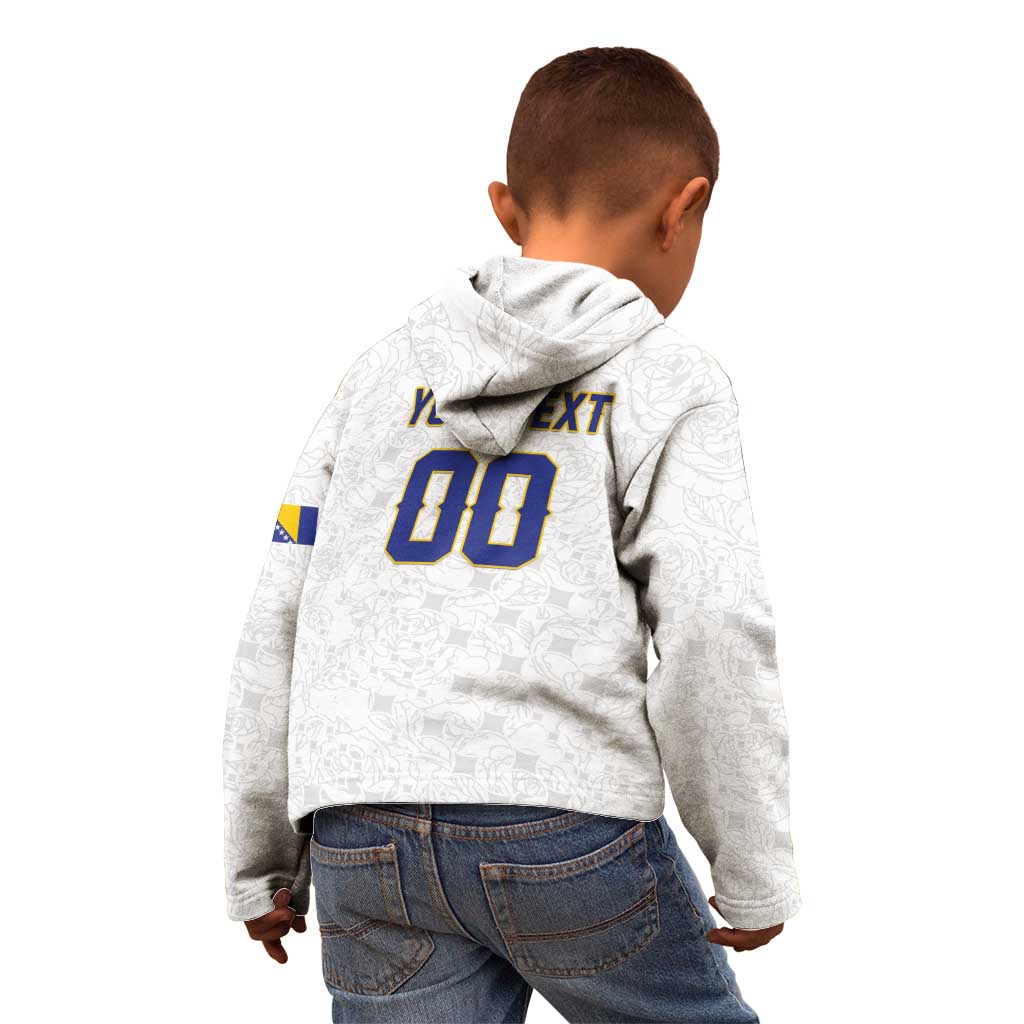 Custom Football 2026 Bosnia and Herzegovina White Kid Hoodie Zmajevi Go Champion