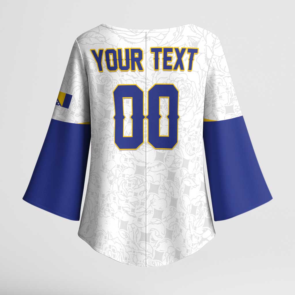 Custom Football 2026 Bosnia and Herzegovina White Kimono Sleeve Blouse Zmajevi Go Champion
