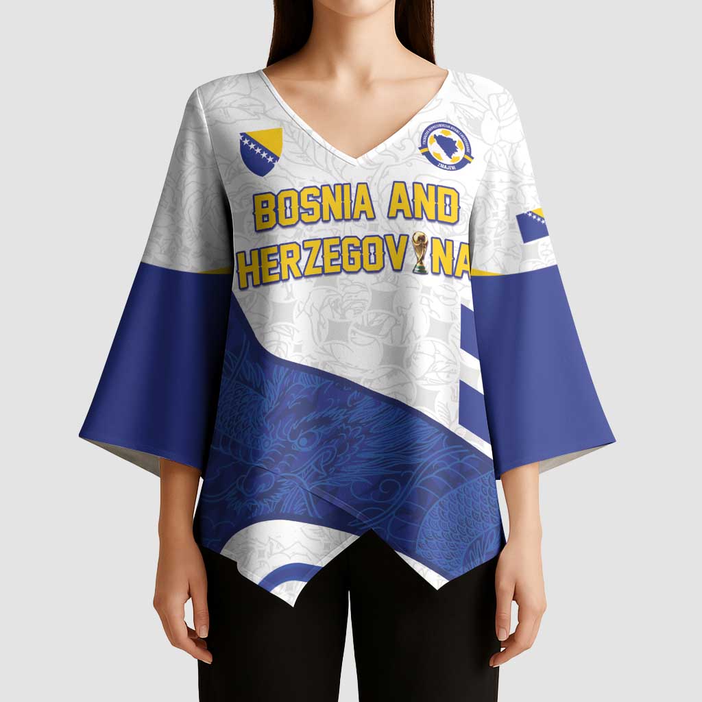 Custom Football 2026 Bosnia and Herzegovina White Kimono Sleeve Blouse Zmajevi Go Champion