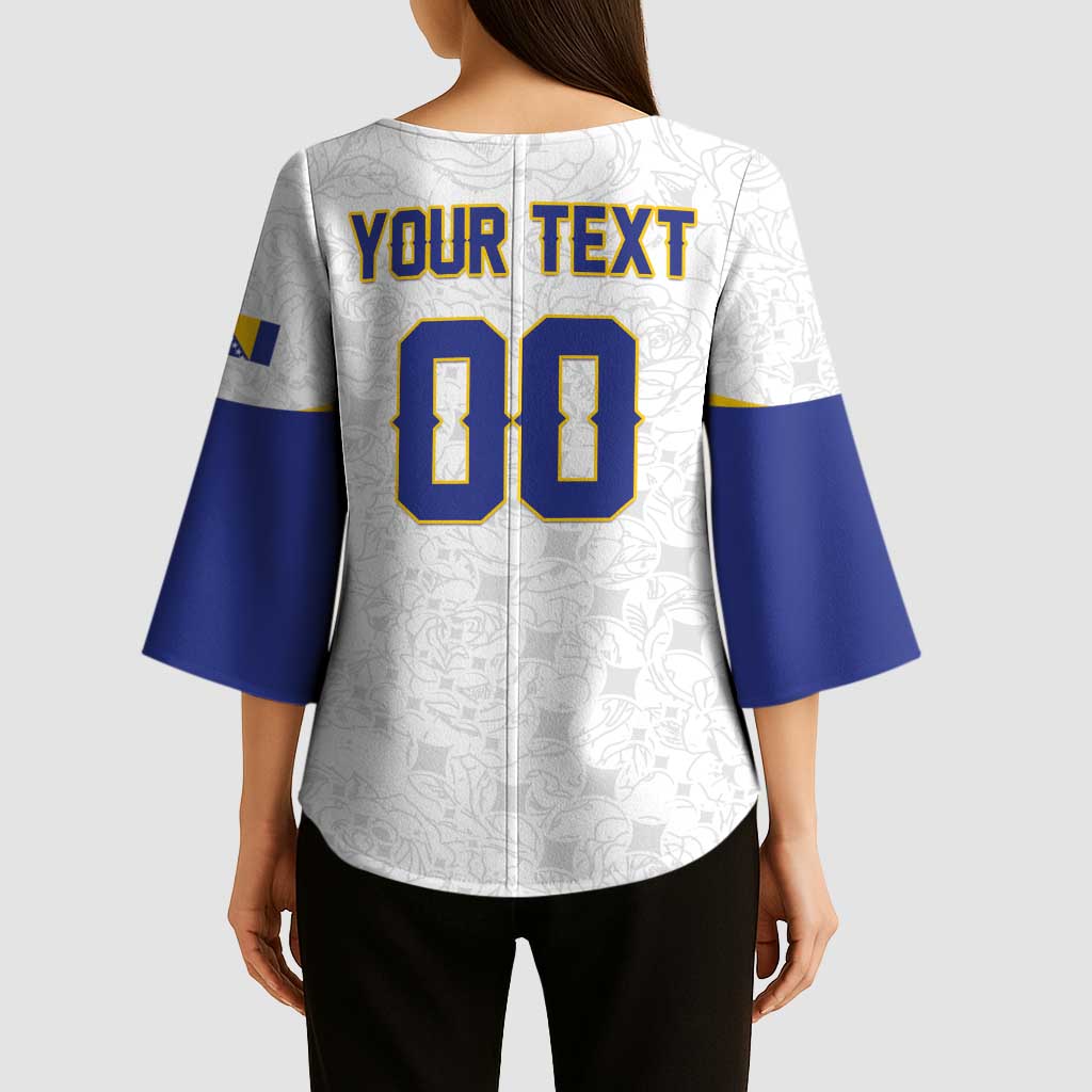 Custom Football 2026 Bosnia and Herzegovina White Kimono Sleeve Blouse Zmajevi Go Champion