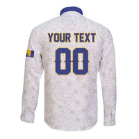Custom Football 2026 Bosnia and Herzegovina White Long Sleeve Button Shirt Zmajevi Go Champion