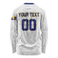 Custom Football 2026 Bosnia and Herzegovina White Long Sleeve Shirt Zmajevi Go Champion