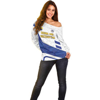 Custom Football 2026 Bosnia and Herzegovina White Off Shoulder Sweater Zmajevi Go Champion