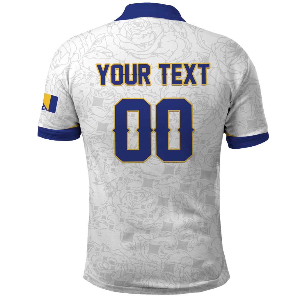 Custom Football 2026 Bosnia and Herzegovina White Polo Shirt Zmajevi Go Champion