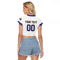Custom Football 2026 Bosnia and Herzegovina White Raglan Cropped T Shirt Zmajevi Go Champion