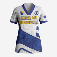 Custom Football 2026 Bosnia and Herzegovina White Scrub Top Zmajevi Go Champion