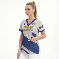 Custom Football 2026 Bosnia and Herzegovina White Scrub Top Zmajevi Go Champion