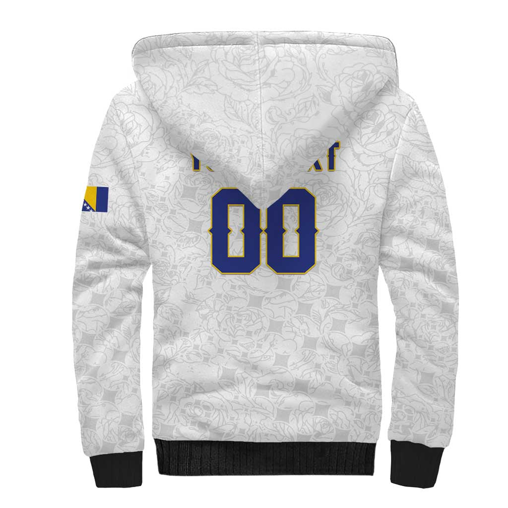 Custom Football 2026 Bosnia and Herzegovina White Sherpa Hoodie Zmajevi Go Champion