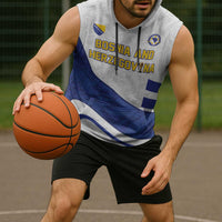Custom Football 2026 Bosnia and Herzegovina White Sleeveless Hoodie Zmajevi Go Champion