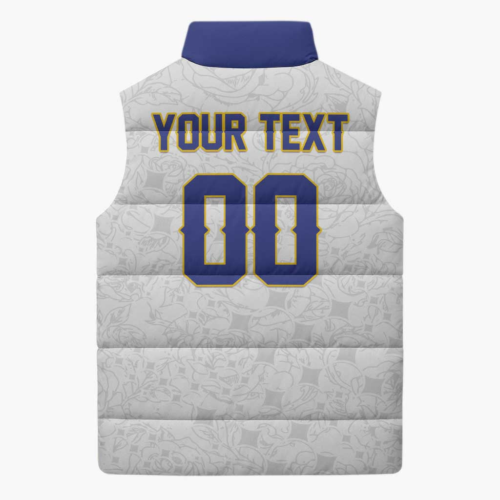 Custom Football 2026 Bosnia and Herzegovina White Sleeveless Puffer Jacket Zmajevi Go Champion