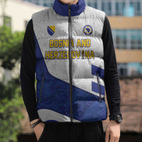 Custom Football 2026 Bosnia and Herzegovina White Sleeveless Puffer Jacket Zmajevi Go Champion