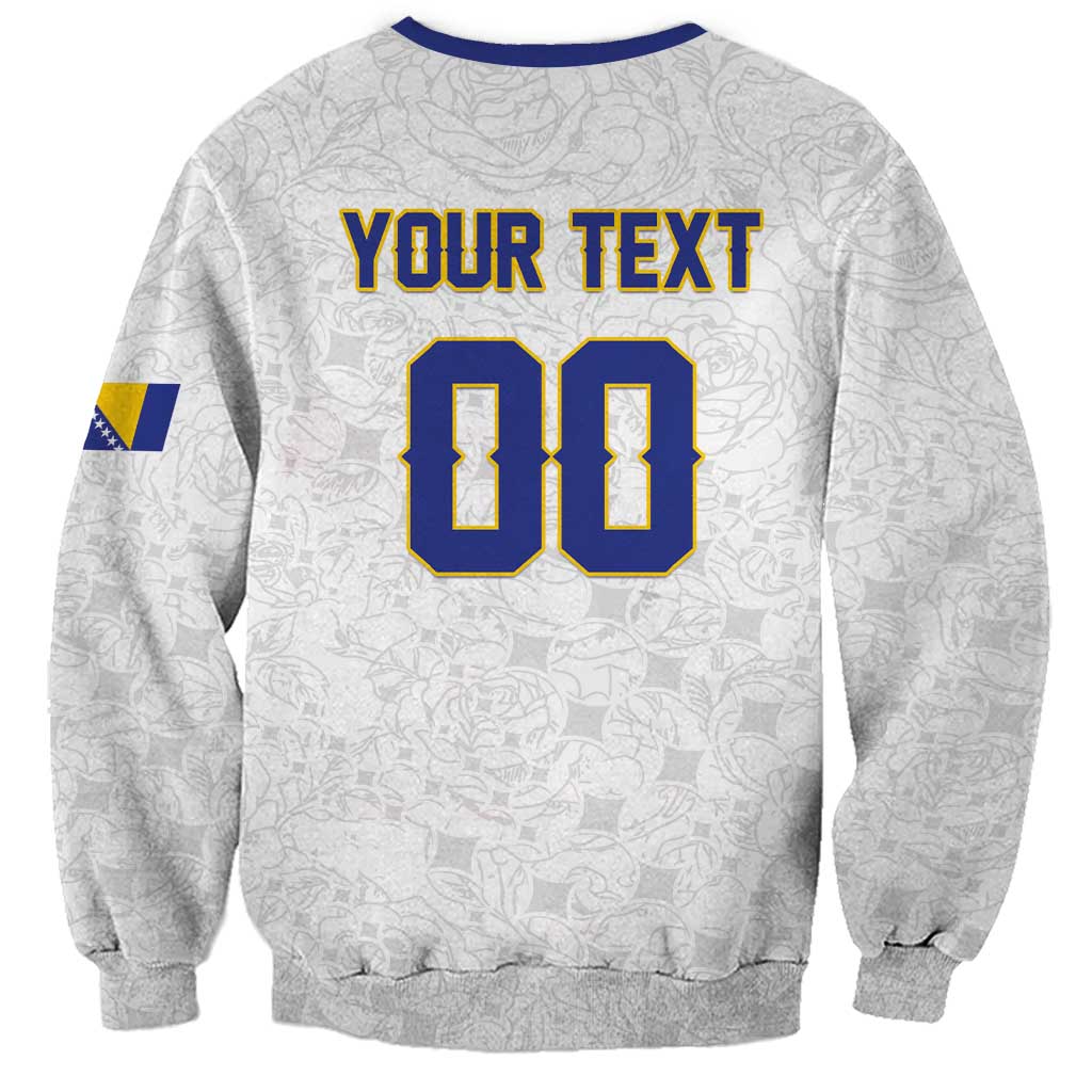 Custom Football 2026 Bosnia and Herzegovina White Sweatshirt Zmajevi Go Champion