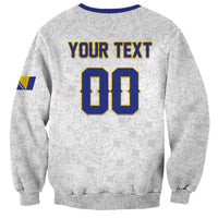 Custom Football 2026 Bosnia and Herzegovina White Sweatshirt Zmajevi Go Champion