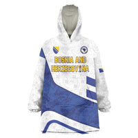 Custom Football 2026 Bosnia and Herzegovina White Wearable Blanket Hoodie Zmajevi Go Champion