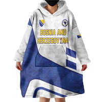 Custom Football 2026 Bosnia and Herzegovina White Wearable Blanket Hoodie Zmajevi Go Champion
