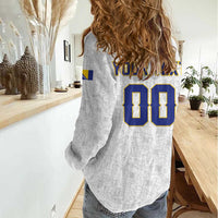 Custom Football 2026 Bosnia and Herzegovina White Women Casual Shirt Zmajevi Go Champion