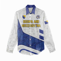 Custom Football 2026 Bosnia and Herzegovina White Women Casual Shirt Zmajevi Go Champion